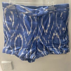 J Crew Womens Blue and White Patterned Shorts